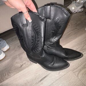 black cowboy boots